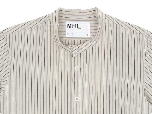 MHL. WIDE STRIPE COTTON NO COLLAR SHIRTS 040ECRU ̥󥺡