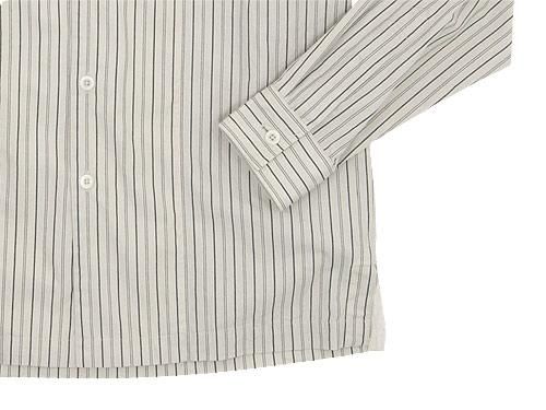 MHL. WIDE STRIPE COTTON NO COLLAR SHIRTS 040ECRU ̥󥺡