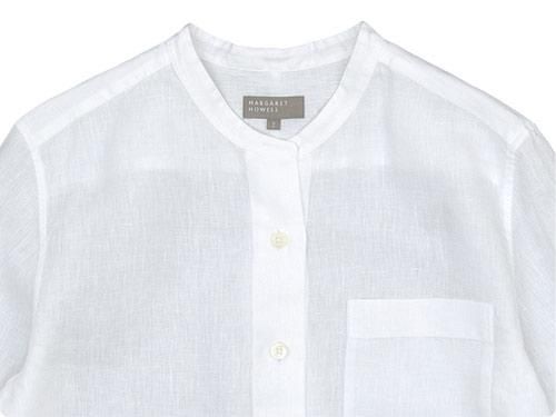 MARGARET HOWELL SHIRTING LINEN NO COLLAR SHIRTS 030WHITE ̥ǥ