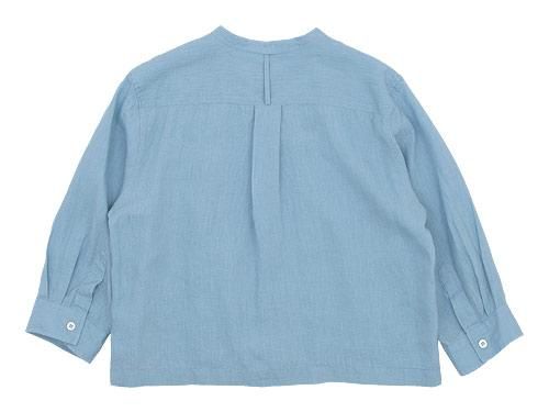 MARGARET HOWELL SHIRTING LINEN NO COLLAR SHIRTS 112ASH BLUE ̥ǥ