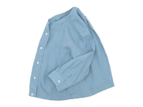 MARGARET HOWELL SHIRTING LINEN NO COLLAR SHIRTS 112ASH BLUE ̥ǥ