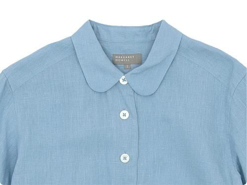 MARGARET HOWELL SHIRTING LINEN SUMMER PULL ON SHIRTS 112ASH BLUE ̥ǥ