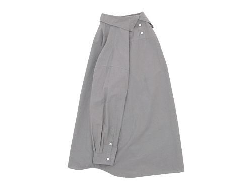 TOUJOURS High Neck Big Shirt CEMENT MM28DS01