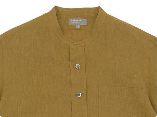 MARGARET HOWELL SHIRTING LINEN NO COLLAR SHIRTS 051MUSTARD ̥󥺡