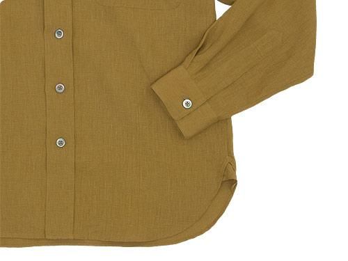 MARGARET HOWELL SHIRTING LINEN NO COLLAR SHIRTS 051MUSTARD ̥󥺡
