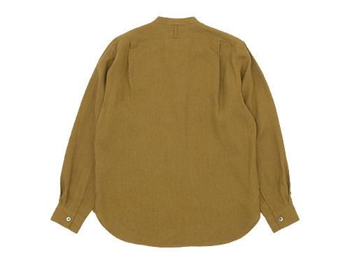 MARGARET HOWELL SHIRTING LINEN NO COLLAR SHIRTS 051MUSTARD ̥󥺡
