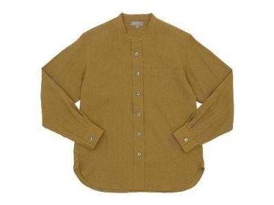MARGARET HOWELL SHIRTING LINEN NO COLLAR SHIRTS 051MUSTARD ̥󥺡