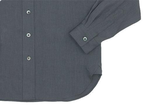 MARGARET HOWELL SHIRTING LINEN NO COLLAR SHIRTS 022GRAY ̥󥺡