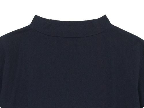 TOUJOURS High Boat Neck Big Basque Shirt NAVY BLACK LM28XC03