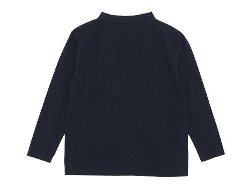 TOUJOURS High Boat Neck Big Basque Shirt NAVY BLACK LM28XC03