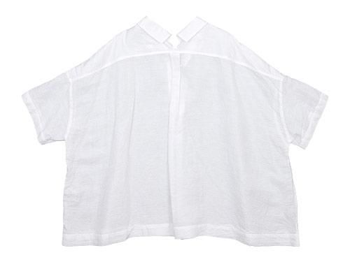 TOUJOURS Open Back Yolk Skipper Shirt WHITE