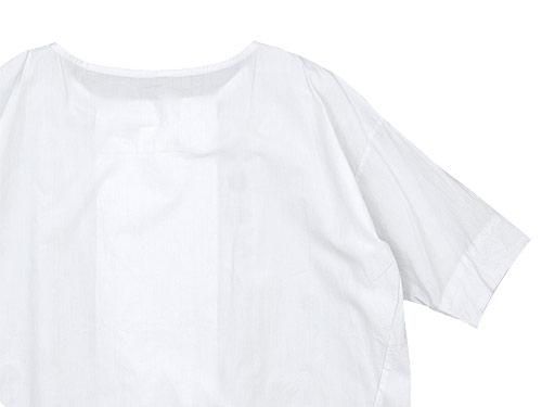 TOUJOURS Boat Neck Wrap Back Shirt SMOKE WHITE