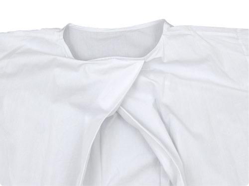 TOUJOURS Boat Neck Wrap Back Shirt SMOKE WHITE