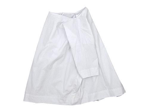 TOUJOURS Boat Neck Wrap Back Shirt SMOKE WHITE