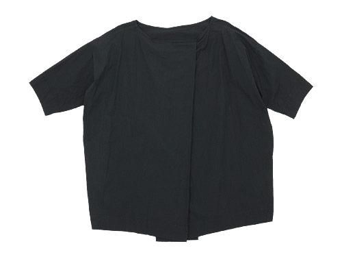 TOUJOURS Boat Neck Wrap Back Shirt NAVY BLACK TM28SS01