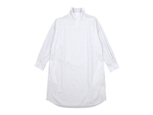 TOUJOURS（トゥジュー） High Neck Big Shirt Dress SMOKE WHITE ...