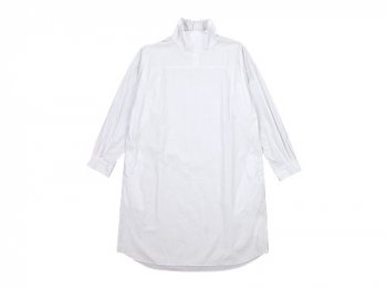 TOUJOURS High Neck Big Shirt Dress SMOKE WHITE TM28SD03