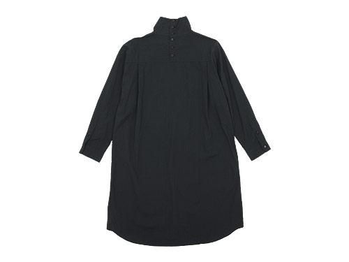 TOUJOURS High Neck Big Shirt Dress NAVY BLACK TM28SD03