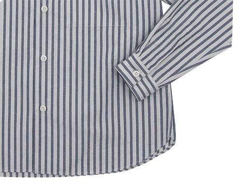 MHL. COTTON LINEN CHAMBRAY STRIPE SHIRTS 035ECRU x NAVY ̥󥺡