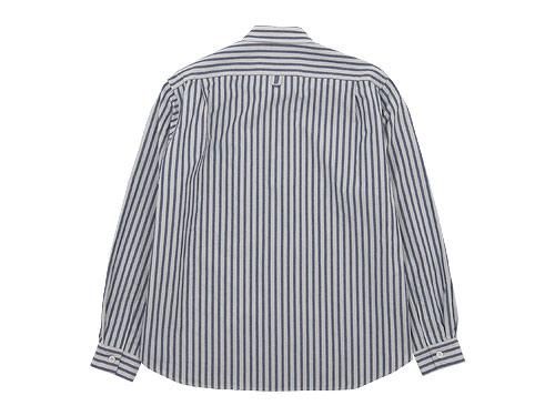 MHL. COTTON LINEN CHAMBRAY STRIPE SHIRTS 035ECRU x NAVY ̥󥺡