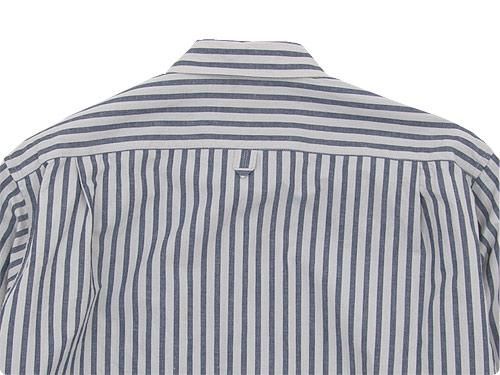MHL. COTTON LINEN CHAMBRAY STRIPE SHIRTS 035ECRU x NAVY ̥󥺡