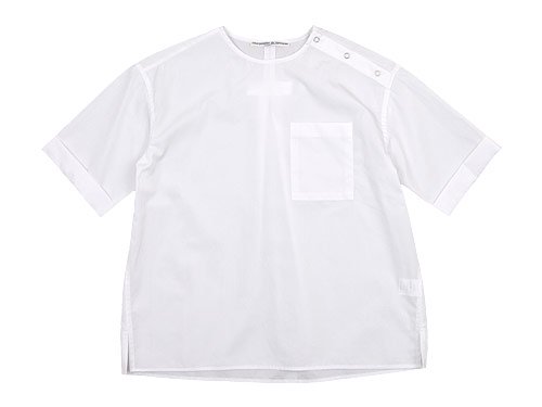 Charpentier de Vaisseau Sophie Shoulder Button Short Sleeve Shirts WHITE