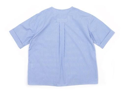 Charpentier de Vaisseau Sophie Shoulder Button Short Sleeve Shirts LIGHT BLUE STRIPE