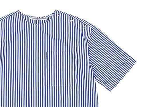 Charpentier de Vaisseau Sophie Shoulder Button Short Sleeve Shirts NAVY STRIPE