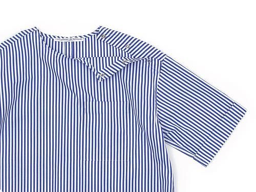 Charpentier de Vaisseau Sophie Shoulder Button Short Sleeve Shirts NAVY STRIPE