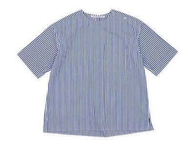 Charpentier de Vaisseau Sophie Shoulder Button Short Sleeve Shirts NAVY STRIPE
