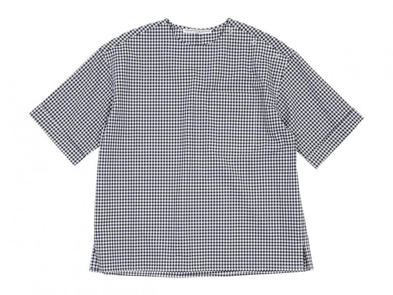 Charpentier de Vaisseau Sophie Shoulder Button Short Sleeve Shirts BLACK CHECK