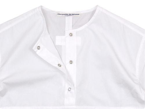 Charpentier de Vaisseau Selma Front Button Short Sleeve Shirts WHITE