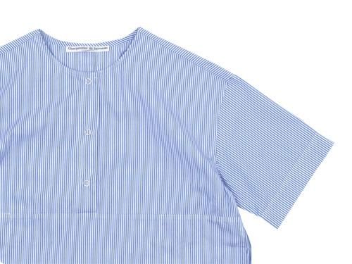 Charpentier de Vaisseau Selma Front Button Short Sleeve Shirts LIGHT BLUE STRIPE