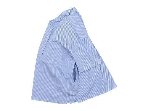 Charpentier de Vaisseau Selma Front Button Short Sleeve Shirts LIGHT BLUE STRIPE
