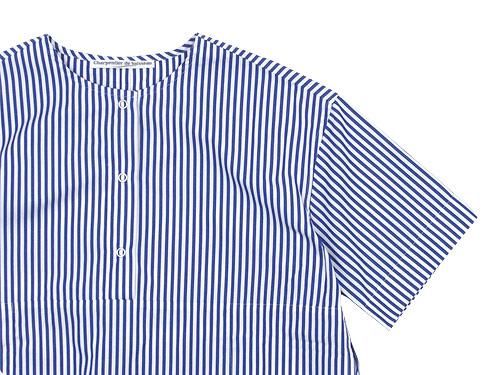 Charpentier de Vaisseau Selma Front Button Short Sleeve Shirts NAVY STRIPE