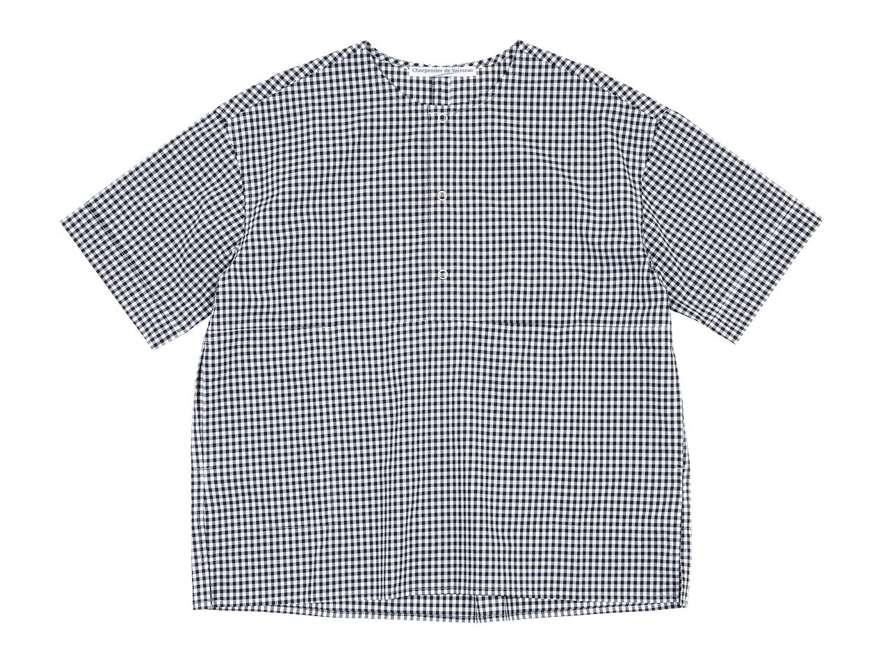 Charpentier de Vaisseau Selma Front Button Short Sleeve Shirts BLACK CHECK