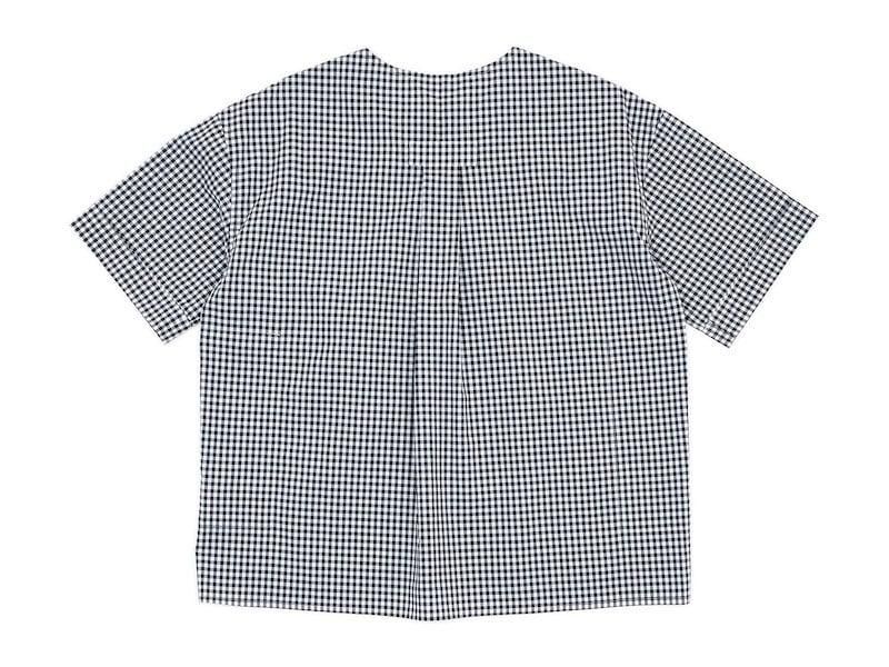 Charpentier de Vaisseau Selma Front Button Short Sleeve Shirts BLACK CHECK