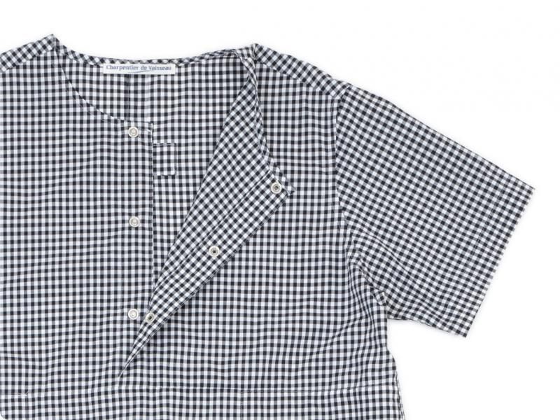 Charpentier de Vaisseau Daisy Front Button One-piece BLACK CHECK