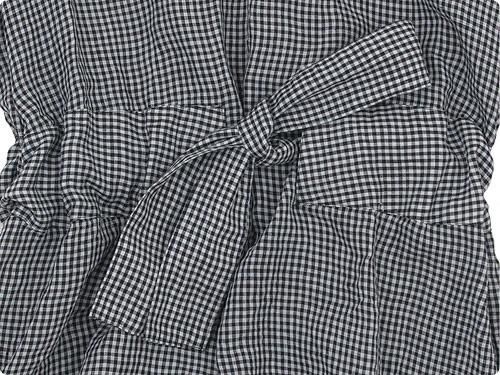 Atelier d'antan Jodelleʥǥ Ribbon Dress INDIGO CHECK