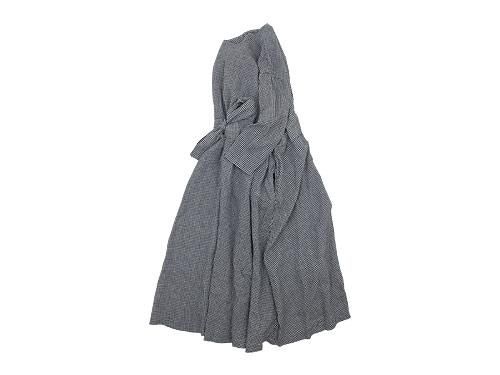 Atelier d'antan Jodelleʥǥ Ribbon Dress INDIGO CHECK
