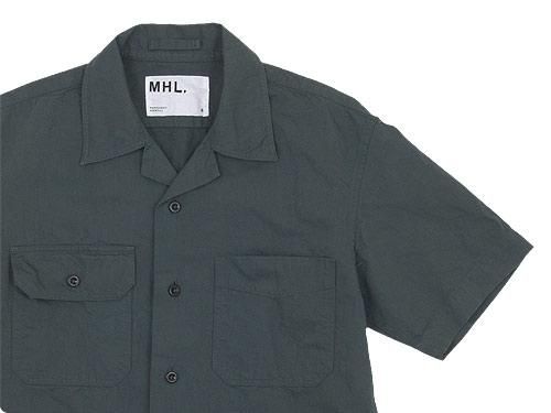 MHL. COTTON LINEN DRILL S/S SHIRTS 020CHARCOAL ̥󥺡