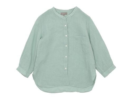 MARGARET HOWELL FINE LINEN NO COLLAR SHIRTS 145MINT BLUE 〔レディース〕