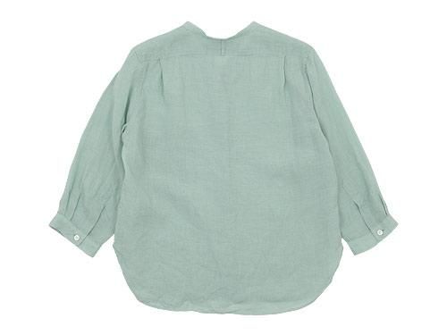MARGARET HOWELL FINE LINEN NO COLLAR SHIRTS 145MINT BLUE ̥ǥ