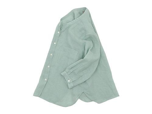 MARGARET HOWELL FINE LINEN NO COLLAR SHIRTS 145MINT BLUE ̥ǥ
