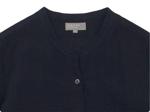 MARGARET HOWELL FINE LINEN NO COLLAR SHIRTS 120DARK NAVY ̥ǥ
