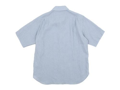 MARGARET HOWELL SHIRTING LINEN S/S SHIRTS 110LIGHT BLUE ̥󥺡