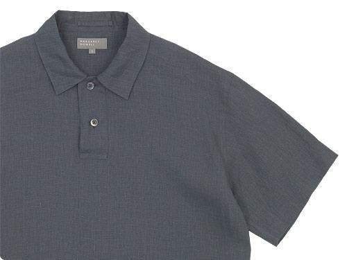 MARGARET HOWELL SHIRTING LINEN POLO SHIRTS 022GRAY̥󥺡
