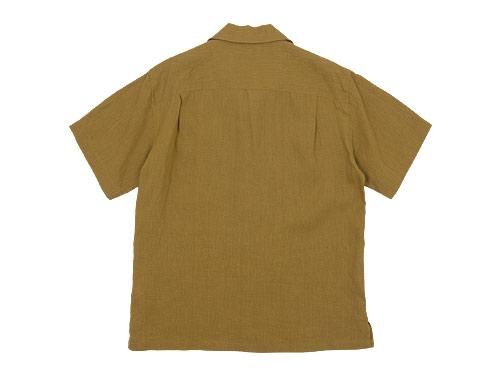 MARGARET HOWELL SHIRTING LINEN OPEN SHIRTS 051MUSTARD ̥󥺡
