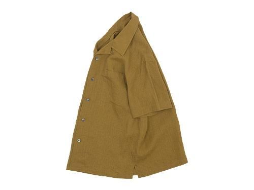MARGARET HOWELL SHIRTING LINEN OPEN SHIRTS 051MUSTARD ̥󥺡