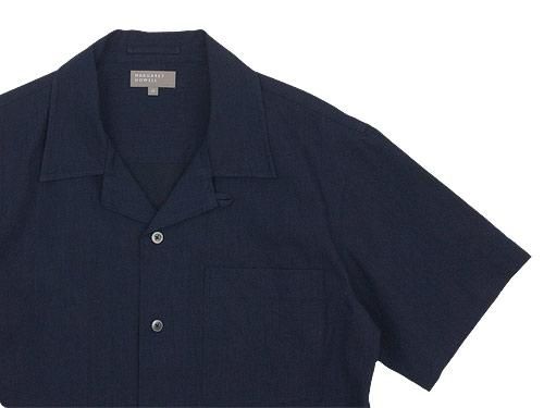 MARGARET HOWELL INDIGO COTTON LINEN OPEN SHIRTS 120INDIGO̥󥺡